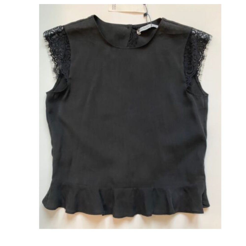 🚫SOLD🚫 ZARA XS Sleeveless Open Back Matte Black Top Shirt Blouse - Picture 1 of 6